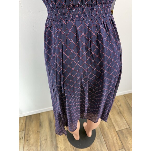 Draper James Hem Dress size L Elbow puffed Sleeve pockets smocked waist Bandana - Picture 7 of 16